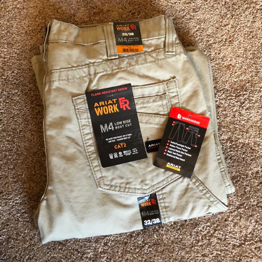 Ariat Work FR M4 Low Rise Boot Cut Khaki pants NWT